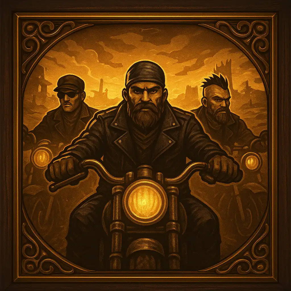 Chaos Crew 2 slot game artwork in dark oak and brass explorer club style