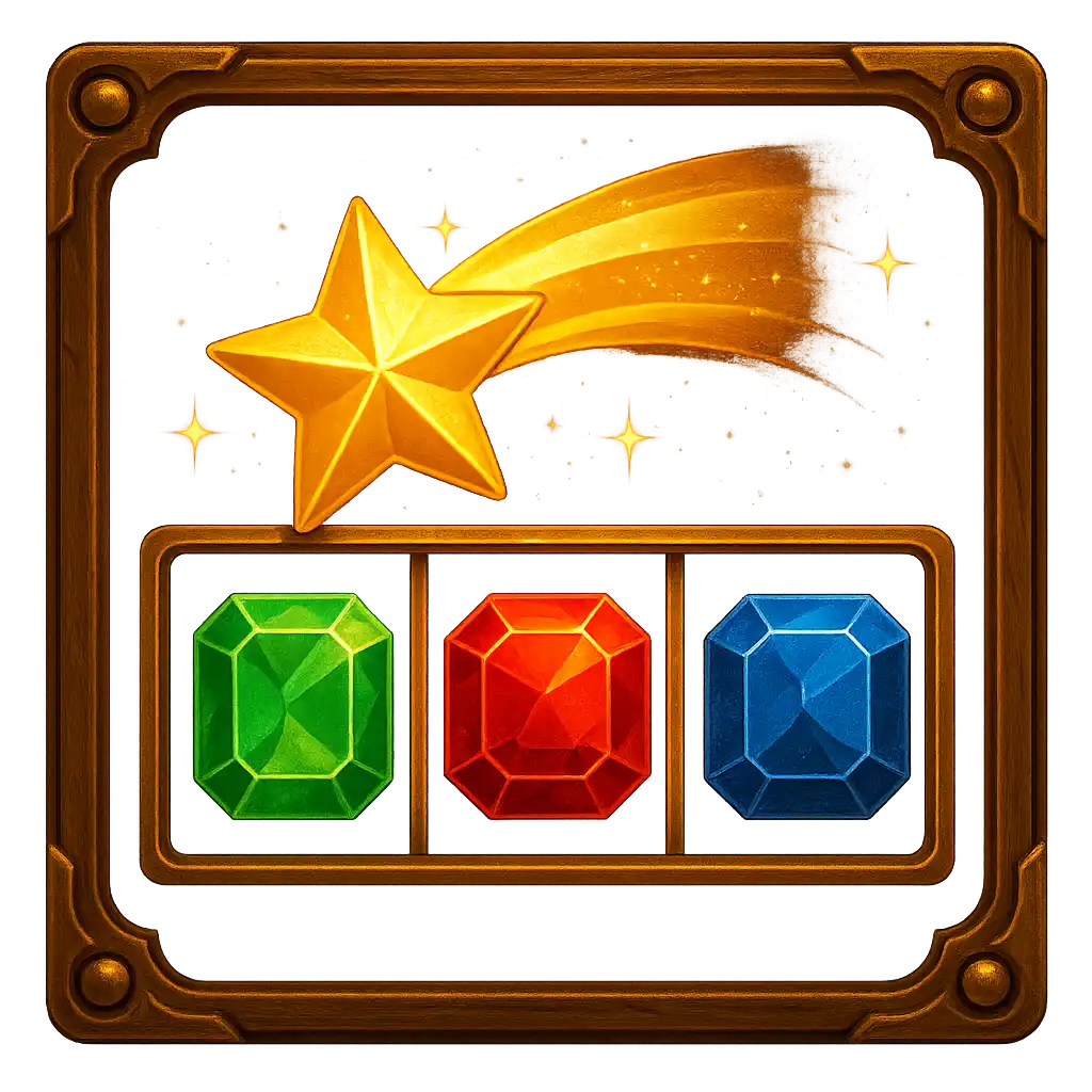 Starburst slot game artwork in dark oak and brass explorer club style