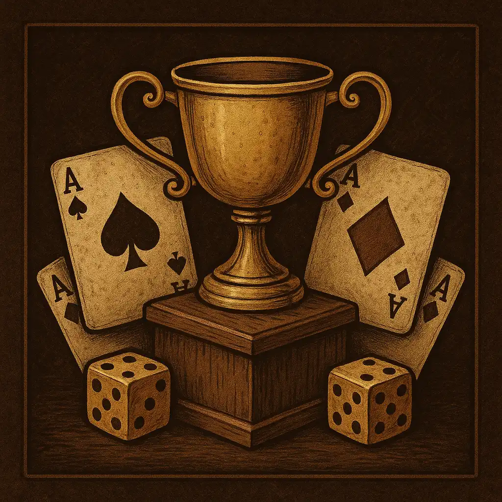 Expedition Leaderboard promotional artwork in dark oak and brass explorer club style